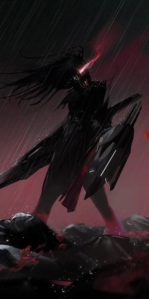 Shadow Warrior In Red Rain 4K Wallpaper Background