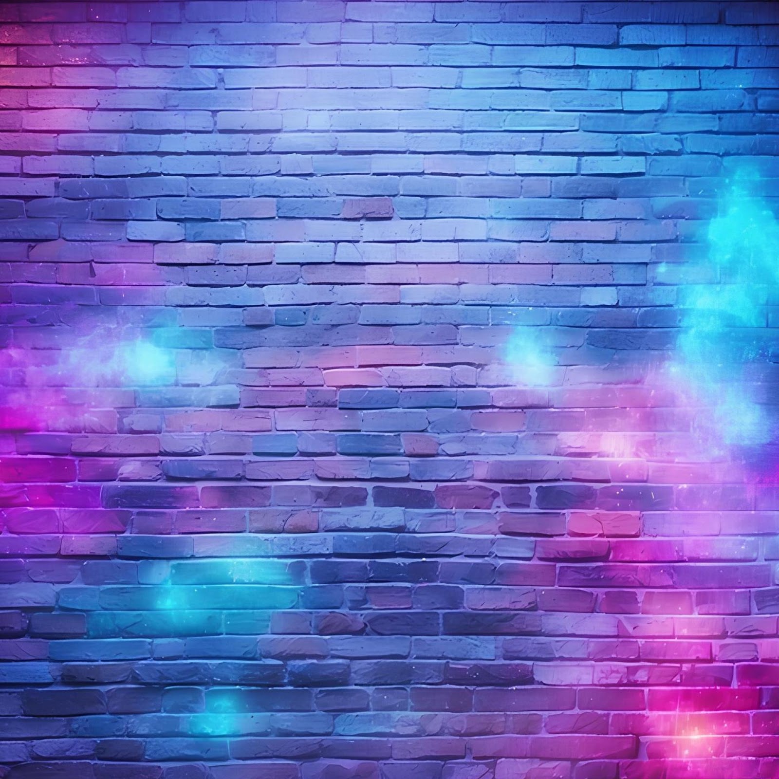 Download Neon Lit Brick Wall Background 2K iPhone