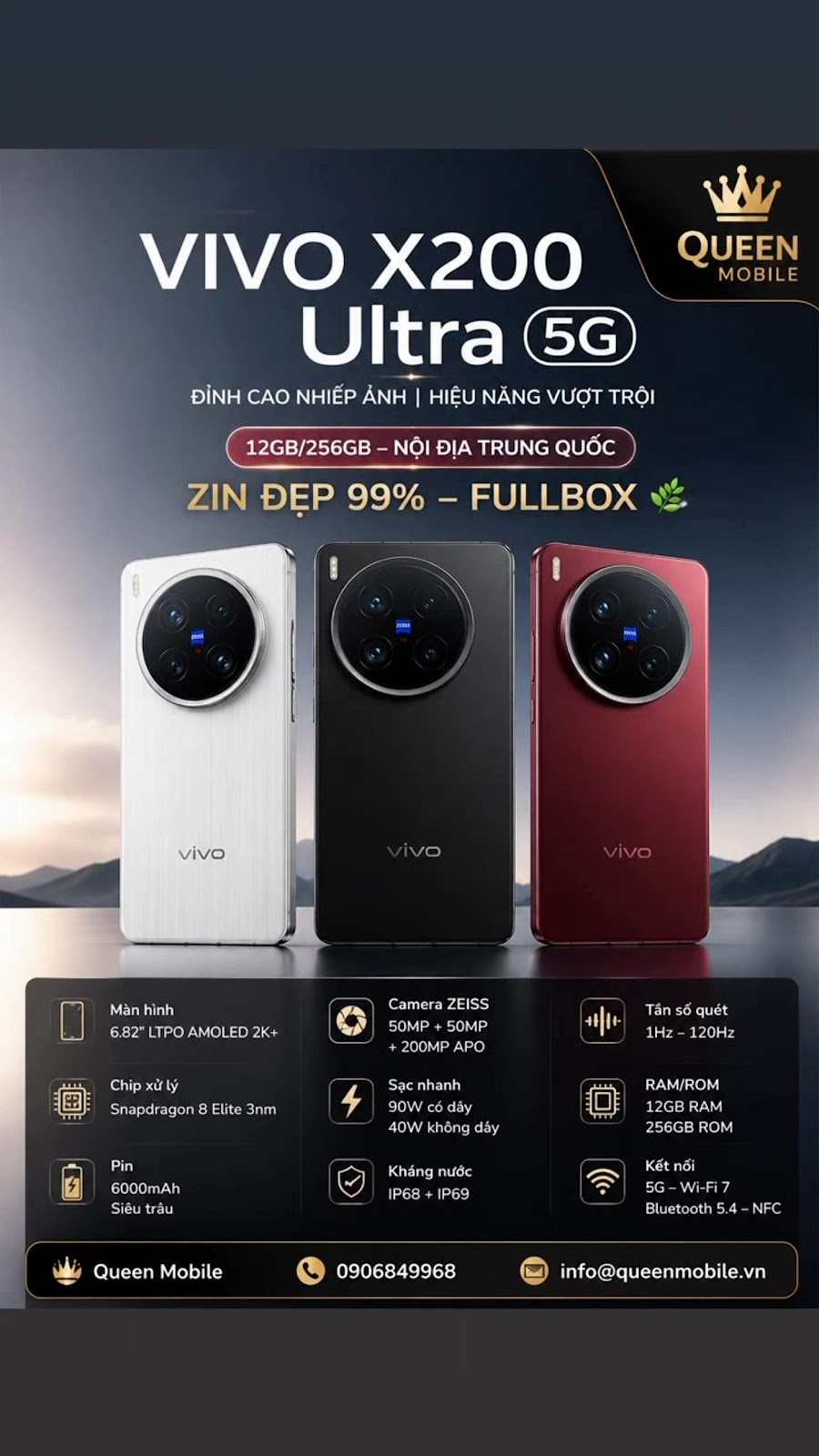 VIVO X200 Ultra 5G (12GB/256GB) Nội Địa Trung Quốc – Zin Đẹp 99% Fullbox 

Thông...
