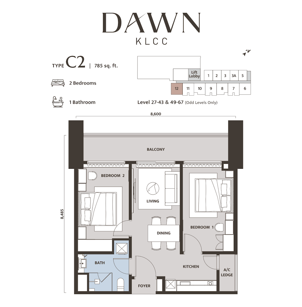 DAWN KL City Centre 户型图