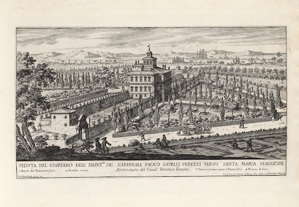 Li giardini di Roma con le loro piante alzate e vedvte in prospettiva Pl12 17th