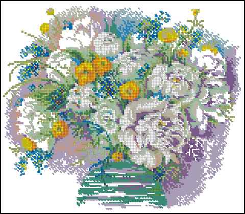 CMP 170369 Peonies With Forget Me Nots