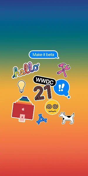 WWDC, Stickers, Gradient, Pixel, Apple Full HD iPhone Wallpaper Background