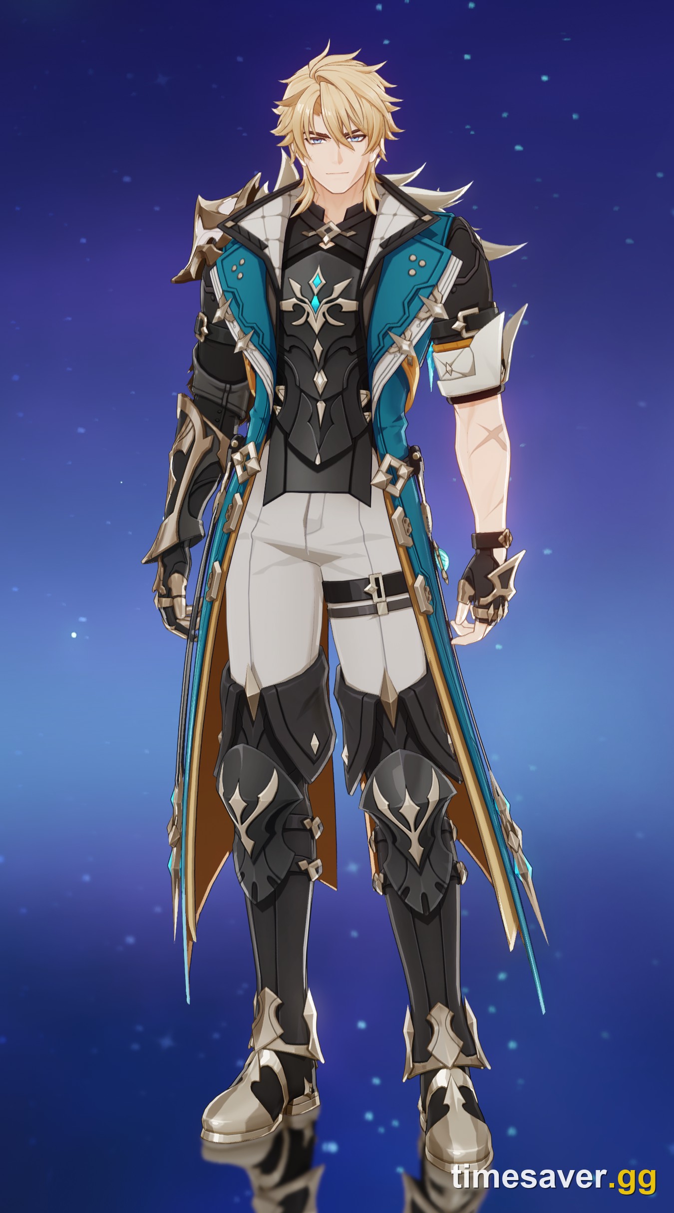 Varka in-game character model showing his dual-wielded claymores