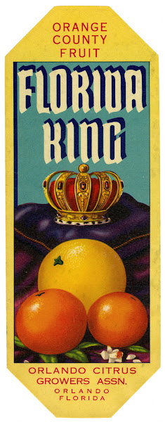 Florida King Citrus Label 1930 1950