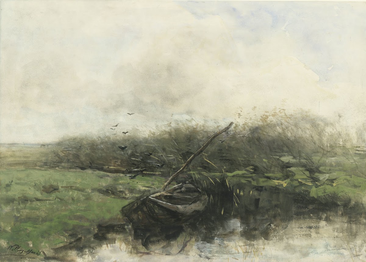 Roeiboot in een sloot 1854   1910
