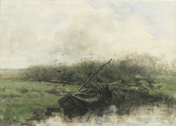 Roeiboot in een sloot 1854   1910