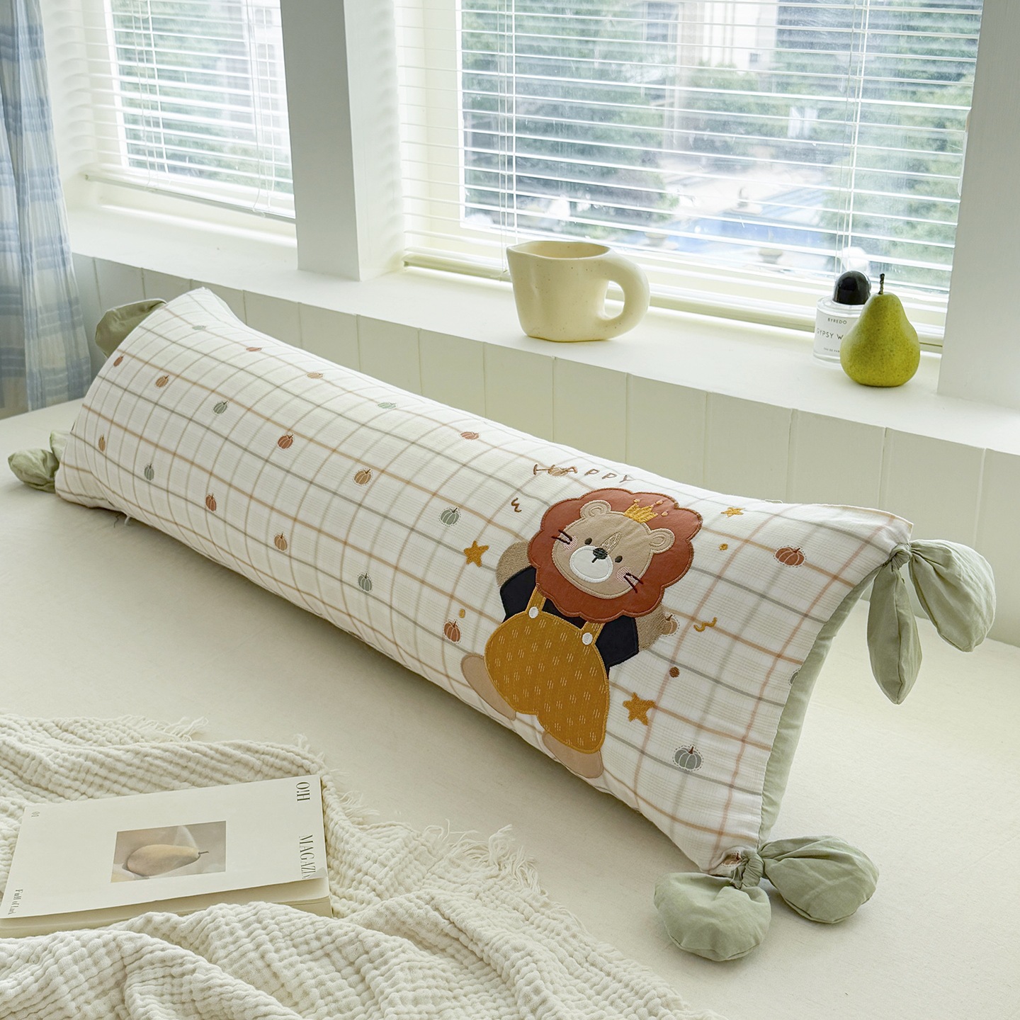 Long Cotton Pillow, 30×100 cm, removable