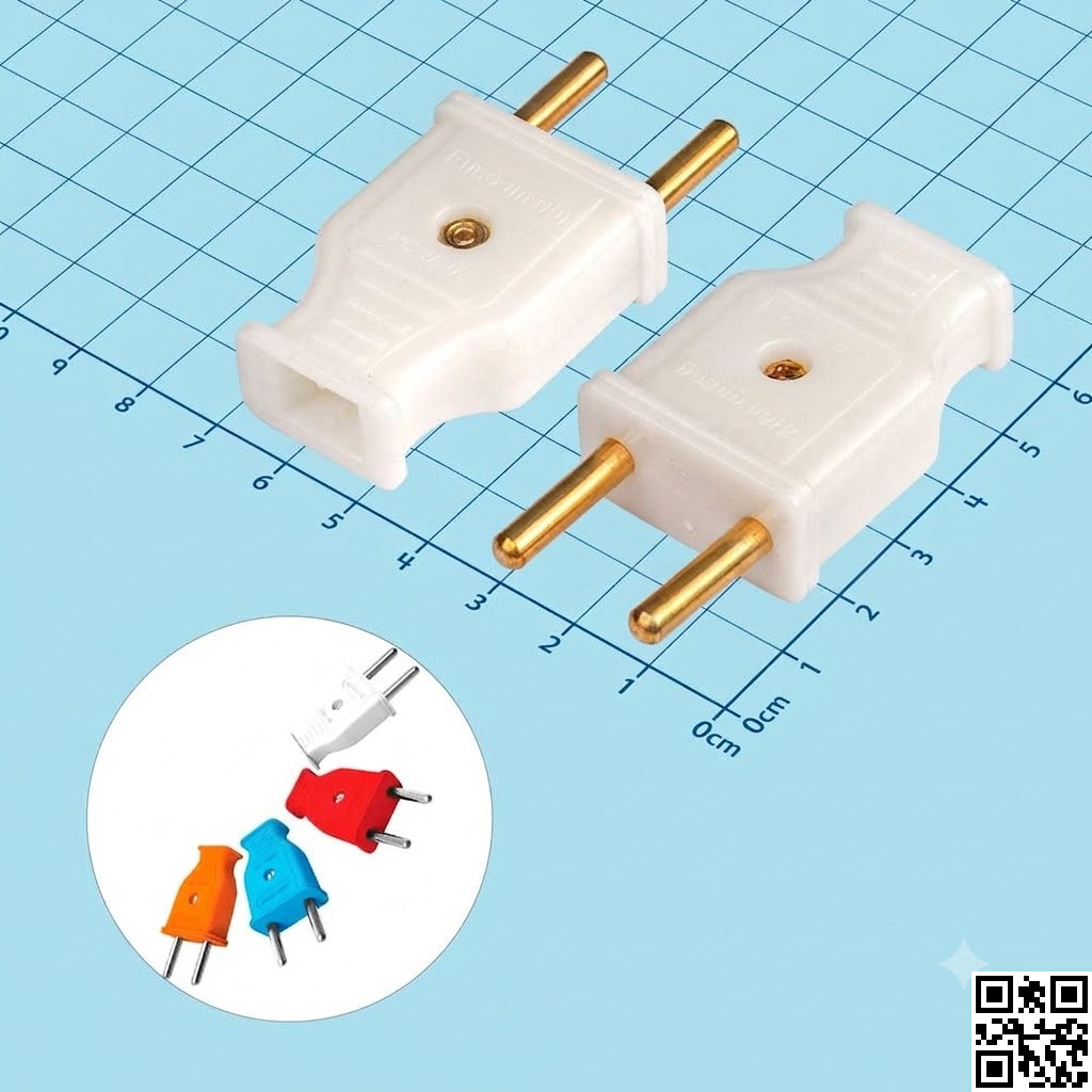 ĐQ ECO EPR01 Phích Cắm Nguồn AC Đầu Đực Điện Quang 250VAC 6A Chân Tròn