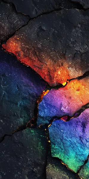 Cracked Rock, Lava, Colorful, Texture 5K iPhone Wallpaper Background