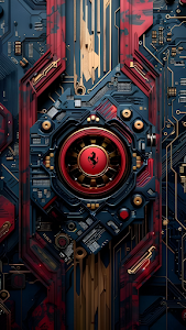 Ferrari Tech Circuit Board Design Art