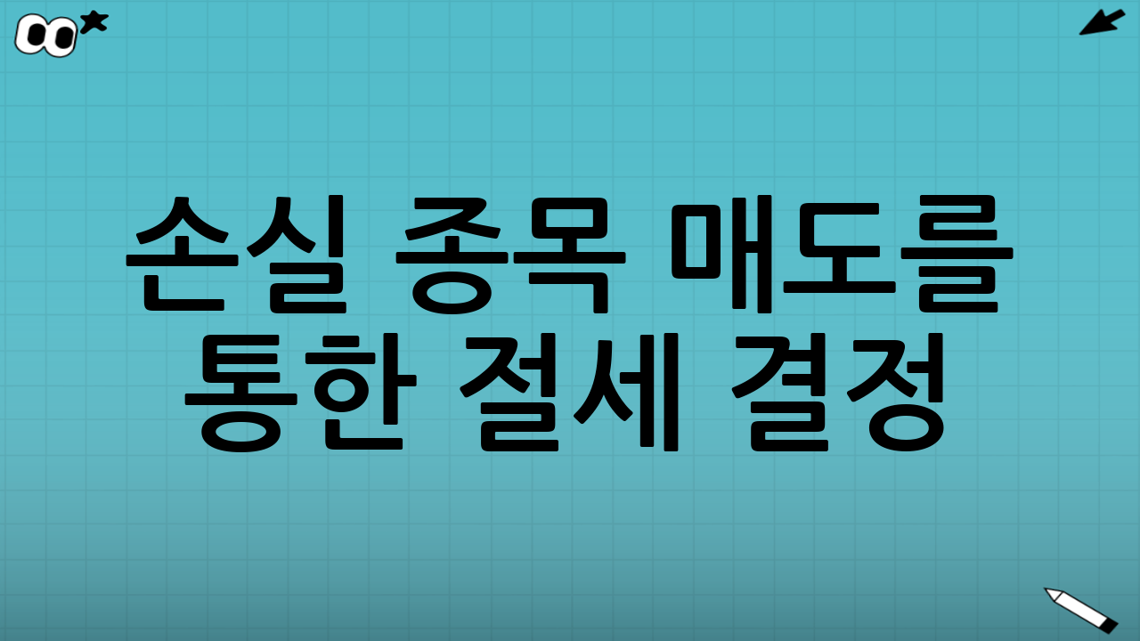손실 종목 매도를 통한 절세 결정