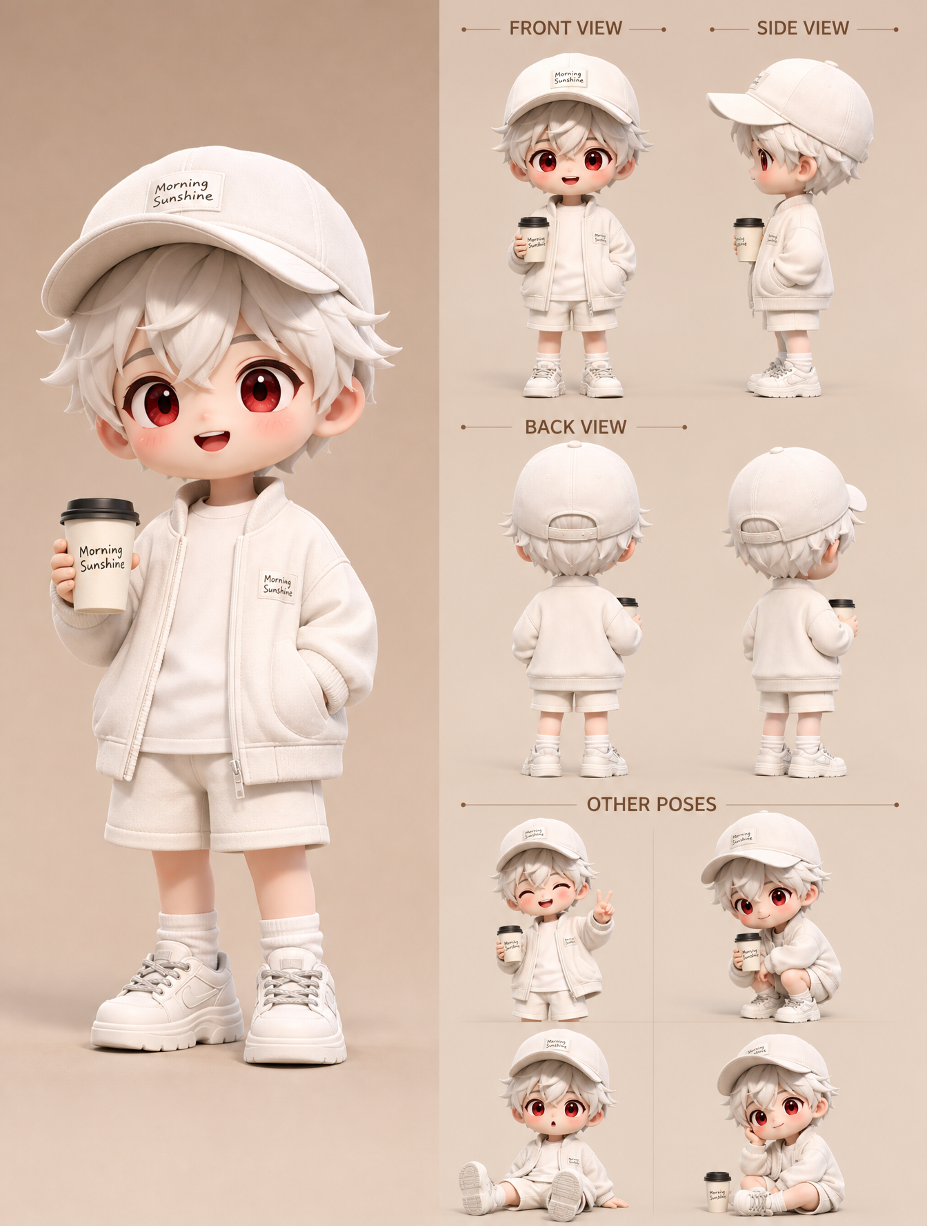 Un lindo personaje chibi en 3D