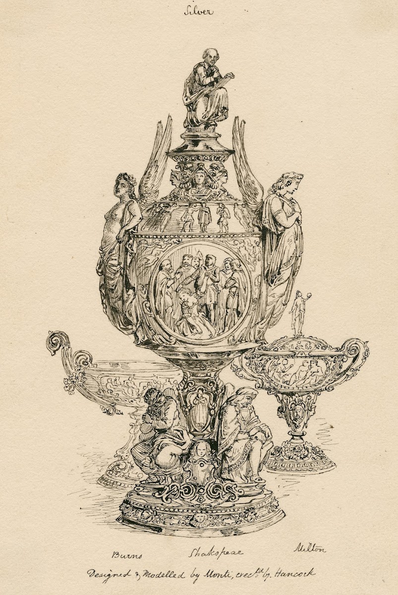 A Design For A Silver Urn Shakespeare At The Top Burns On The Right Side And Mil
