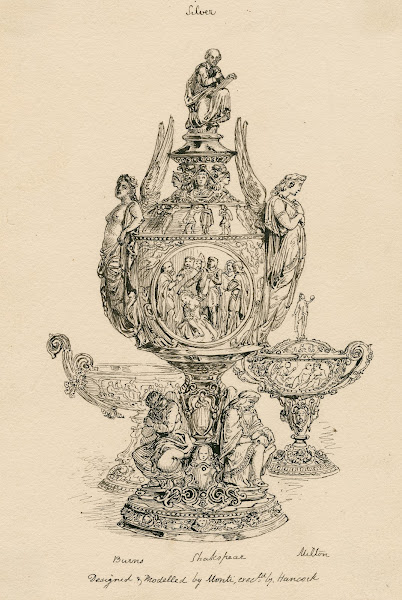 A Design For A Silver Urn Shakespeare At The Top Burns On The Right Side And Mil