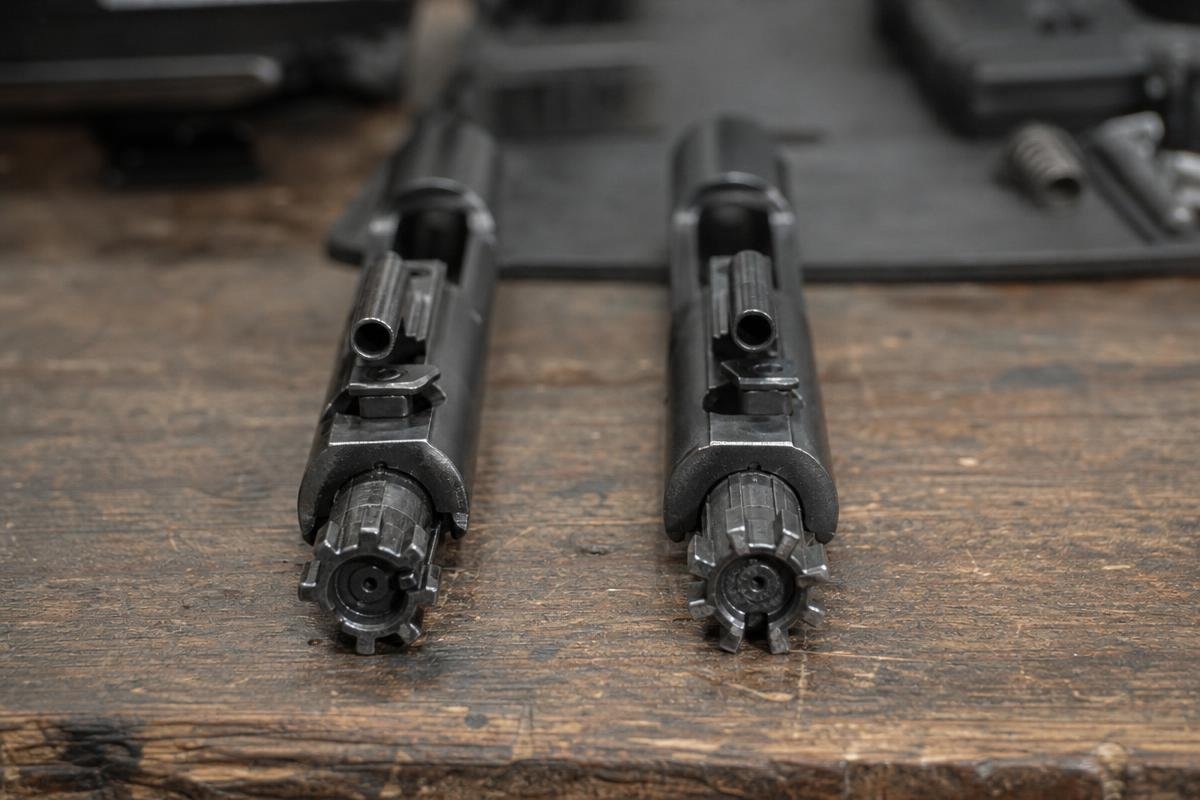 full auto vs semi auto AR-15 bolt carrier group comparison showing real mechanical differences