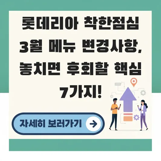 롯데리아 착한점심 3월 메뉴 변경사항