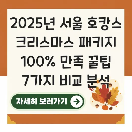 서울 호캉스 크리스마스 패키지 비교 대표 이미지