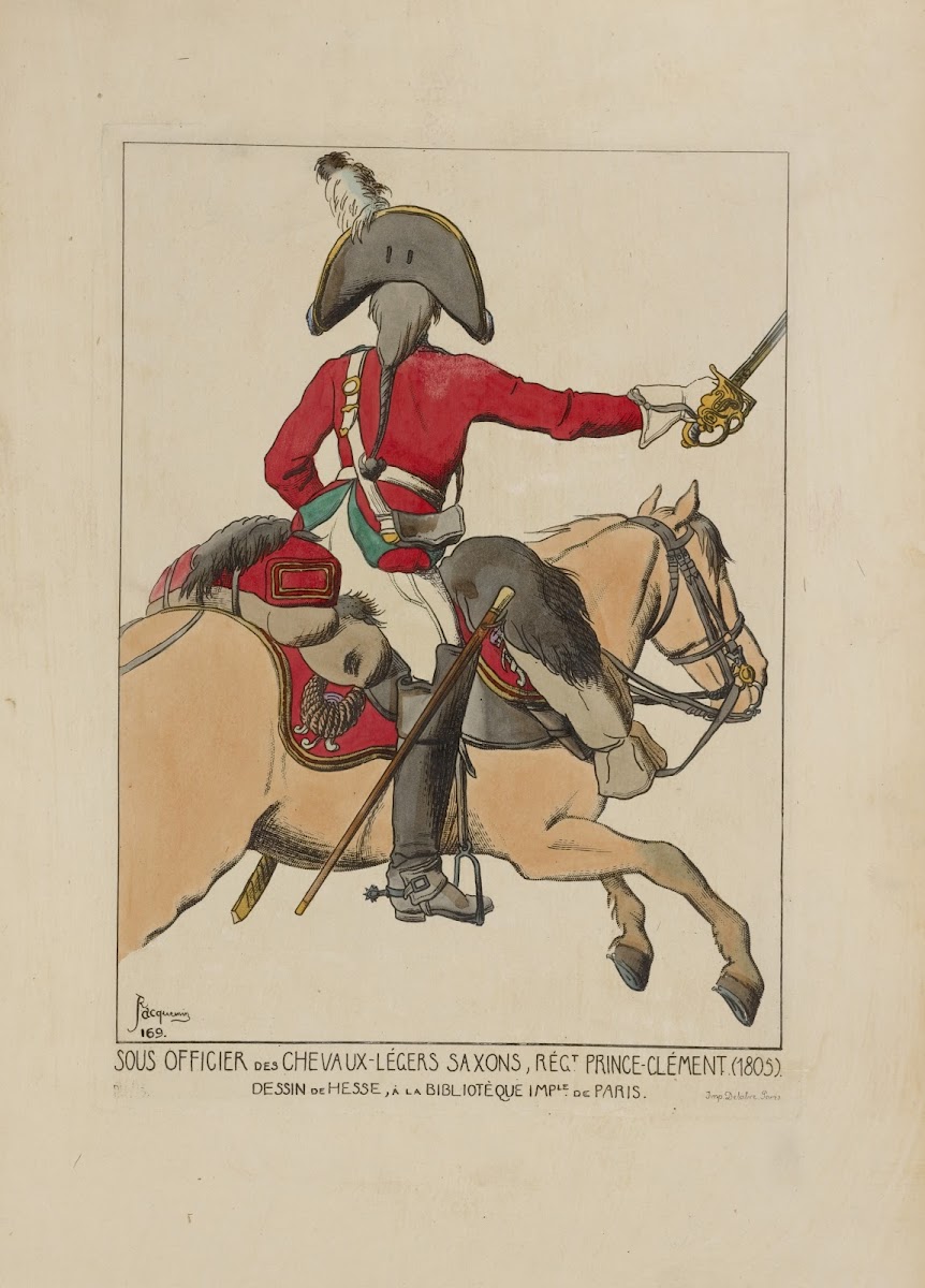 Sous officier des Chevaux Légers Saxons régiment Prince Clément 1805 1869