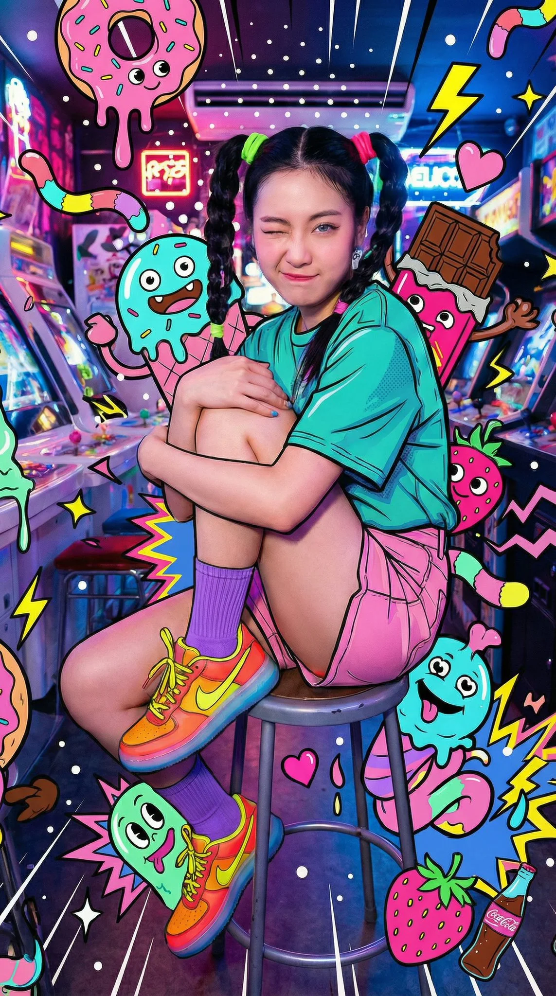 Arcade Portrait Consumed by Maximalist Sweets-Monster Chaos