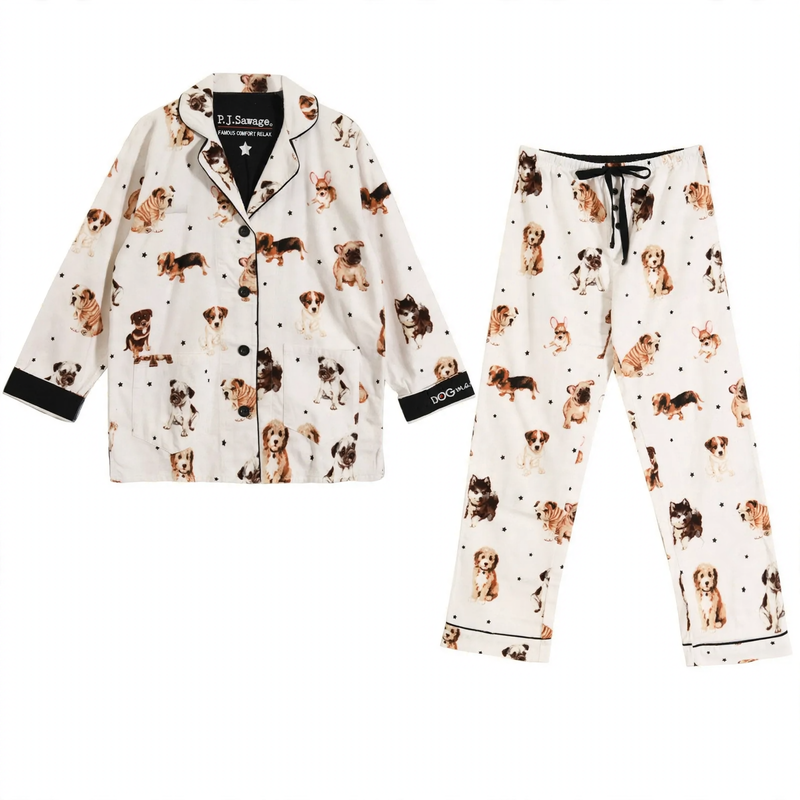 Women's Pajama Set, Cotton, Double Brushed, Versatile