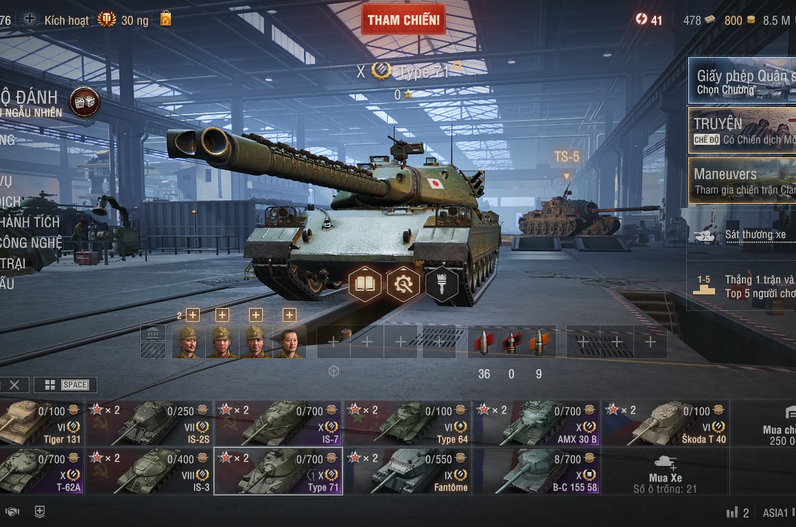 Acc World of Tanks PC gồm 5 tank cấp 10 Type 71, IS-7, T62a,...