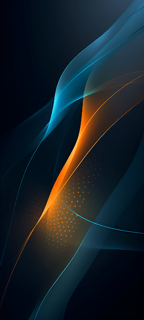 Dynamic Flowing Abstract Lines Orange Blue Energy Design - Free mobile Wallpaper