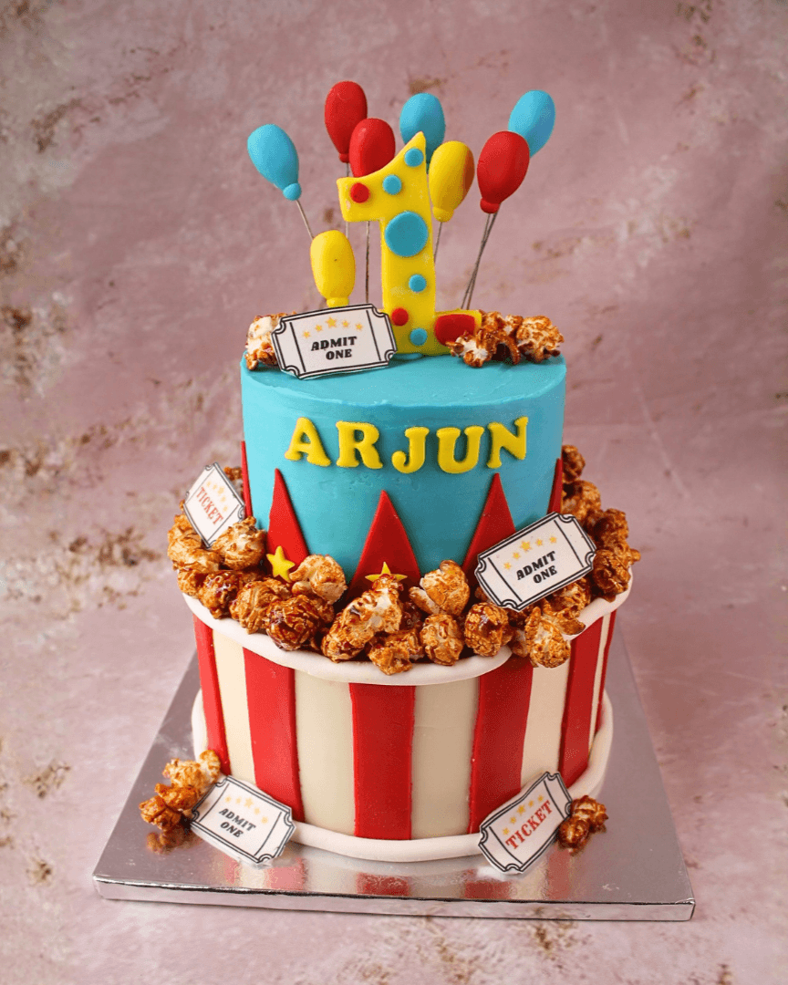 Popcorn Theme - Custom Birthday Cake — Sieve Patisserie, handcrafted desserts Mumbai and Goa