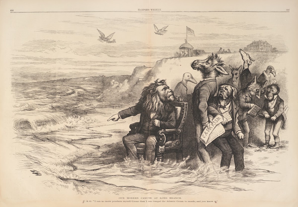 Our modern Canute at Long Branch 1873