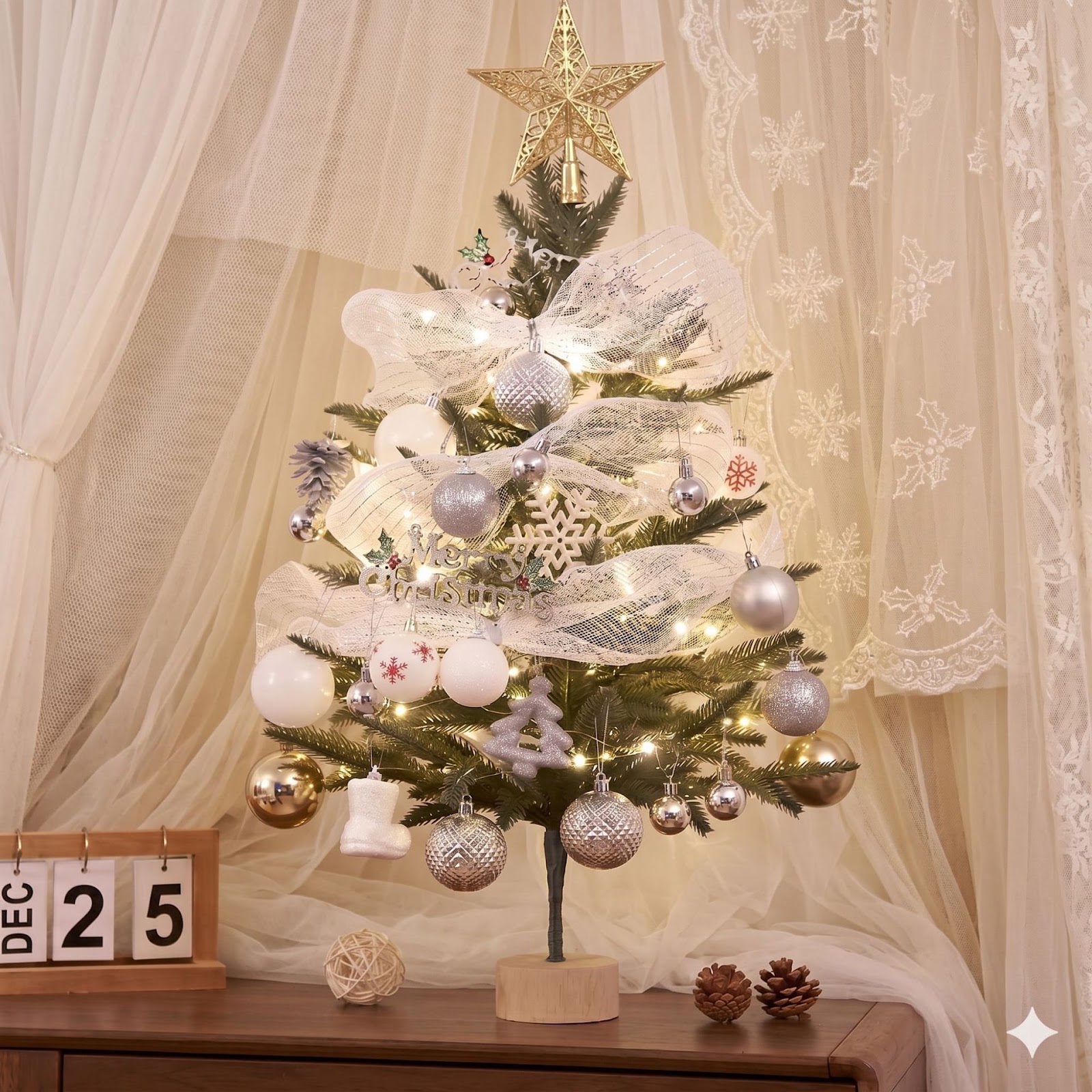 Mini-Weihnachtsbaum mit LED-Lichterkette
