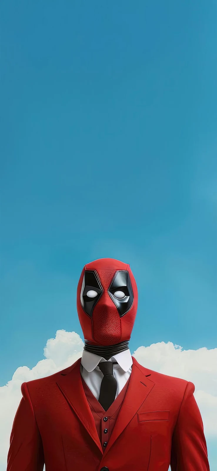 Deadpool in a Red Suit - Digital Art iPhone Wallpaper (996x2160)