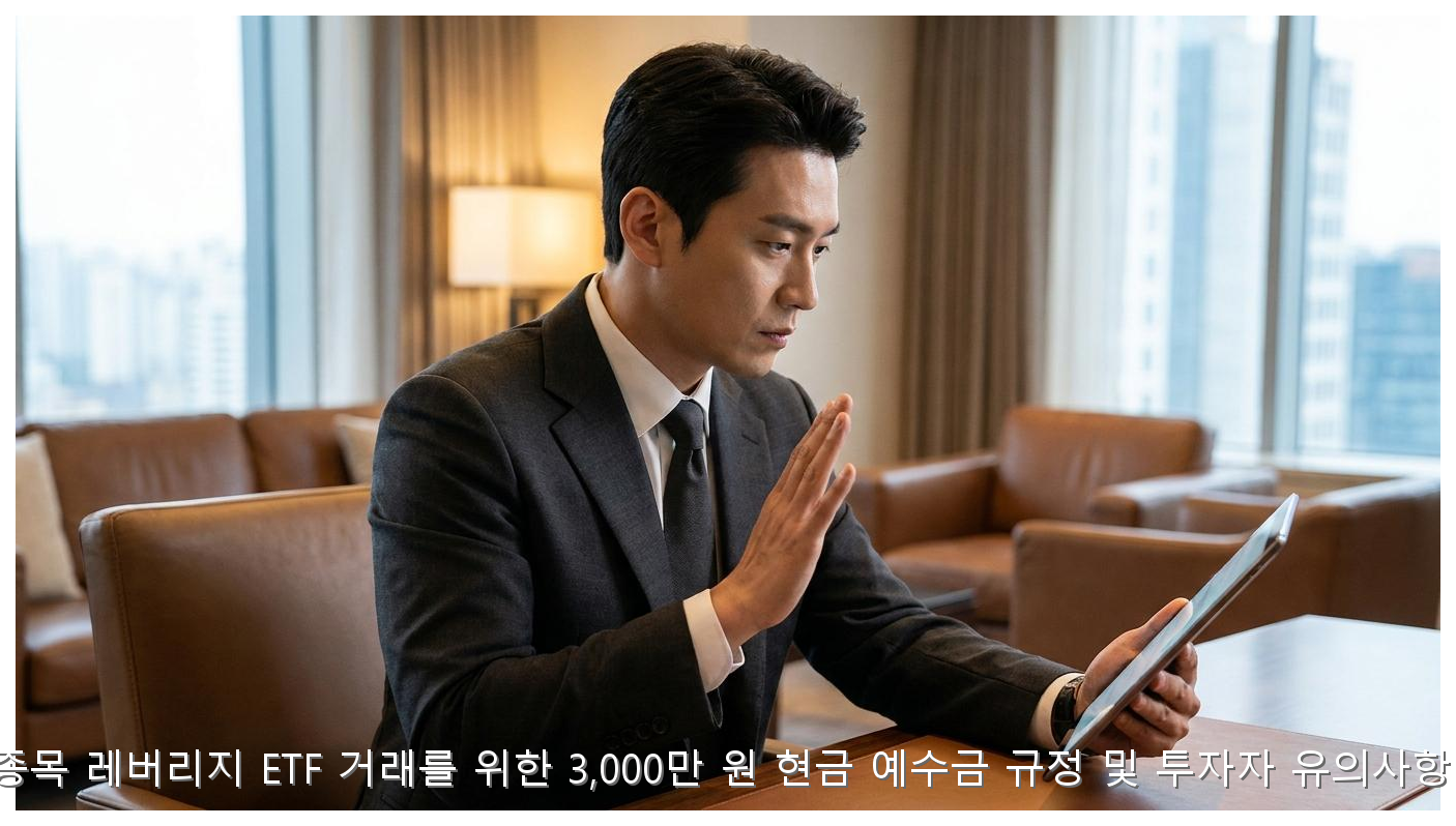 단일종목 레버리지 ETF 거래를 위한 3,000만 원 현금 예수금 규정 및 투자자 유의사항 분석 핵심 안내 및 분석 인포그래픽 (4)
