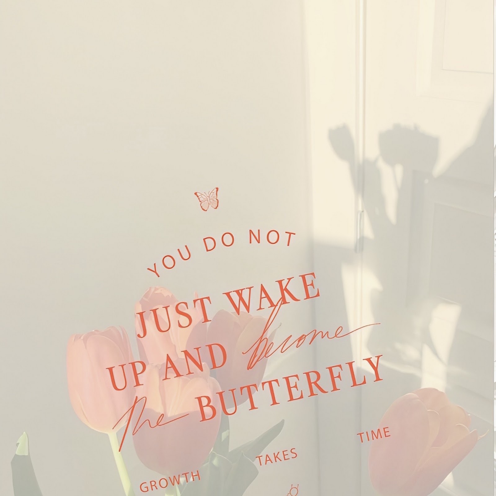 Download Pink Tulips With Motivational Quote Full HD iPhone