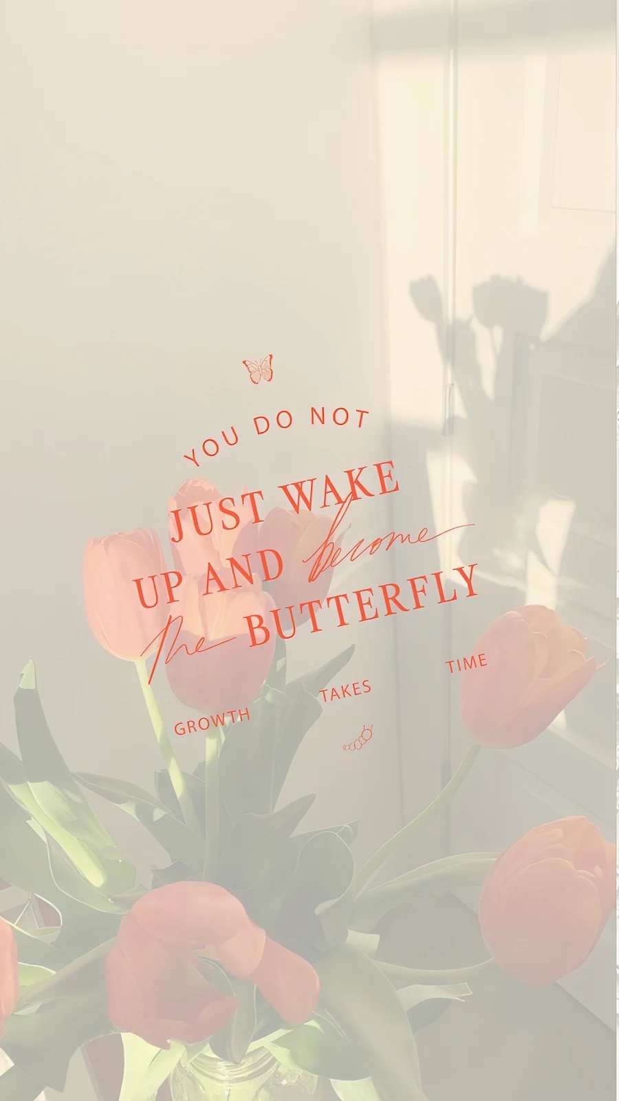 Pink Tulips With Motivational Quote - Aesthetic Photography Full HD iPhone Wallpaper (1286x2286)