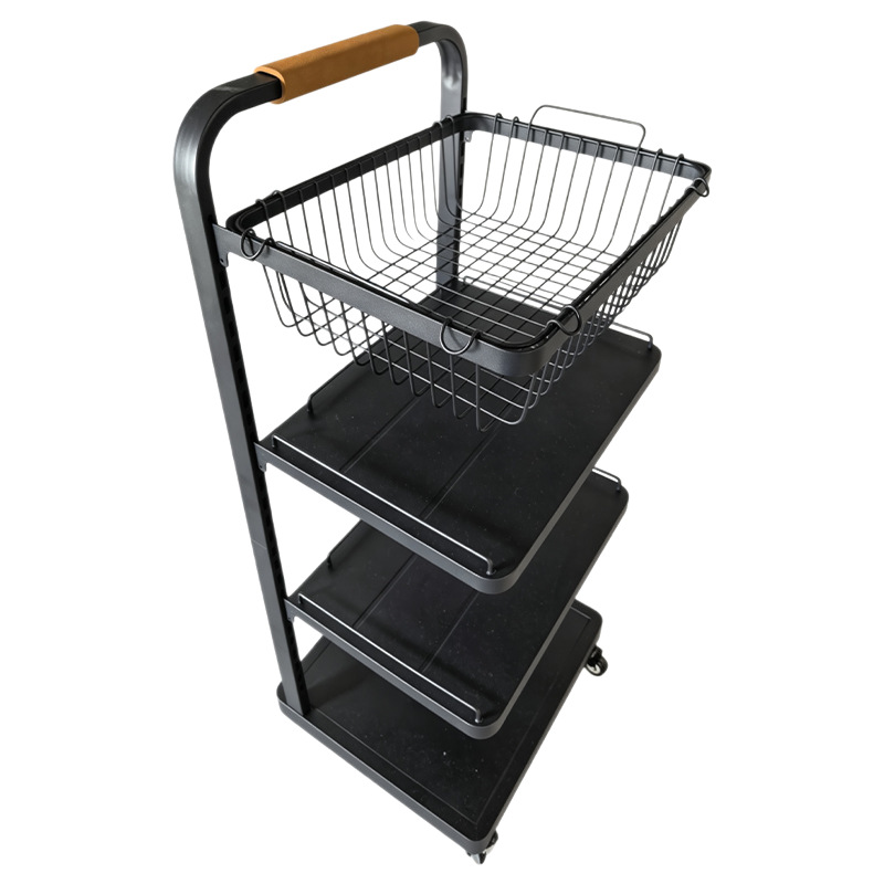Multi-tiered shelf on wheels, 3–4 levels, steel