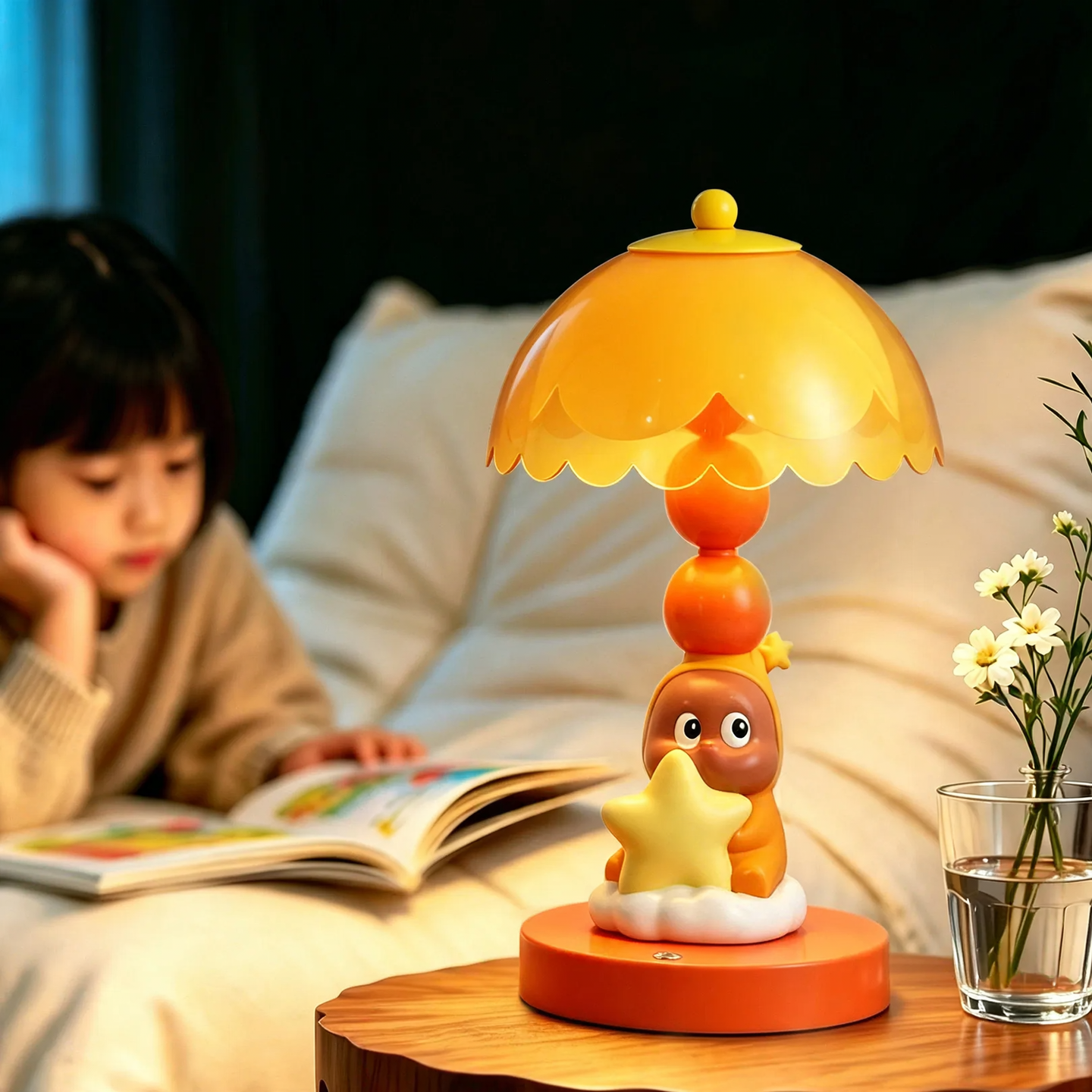 Cloud and star table lamp for children