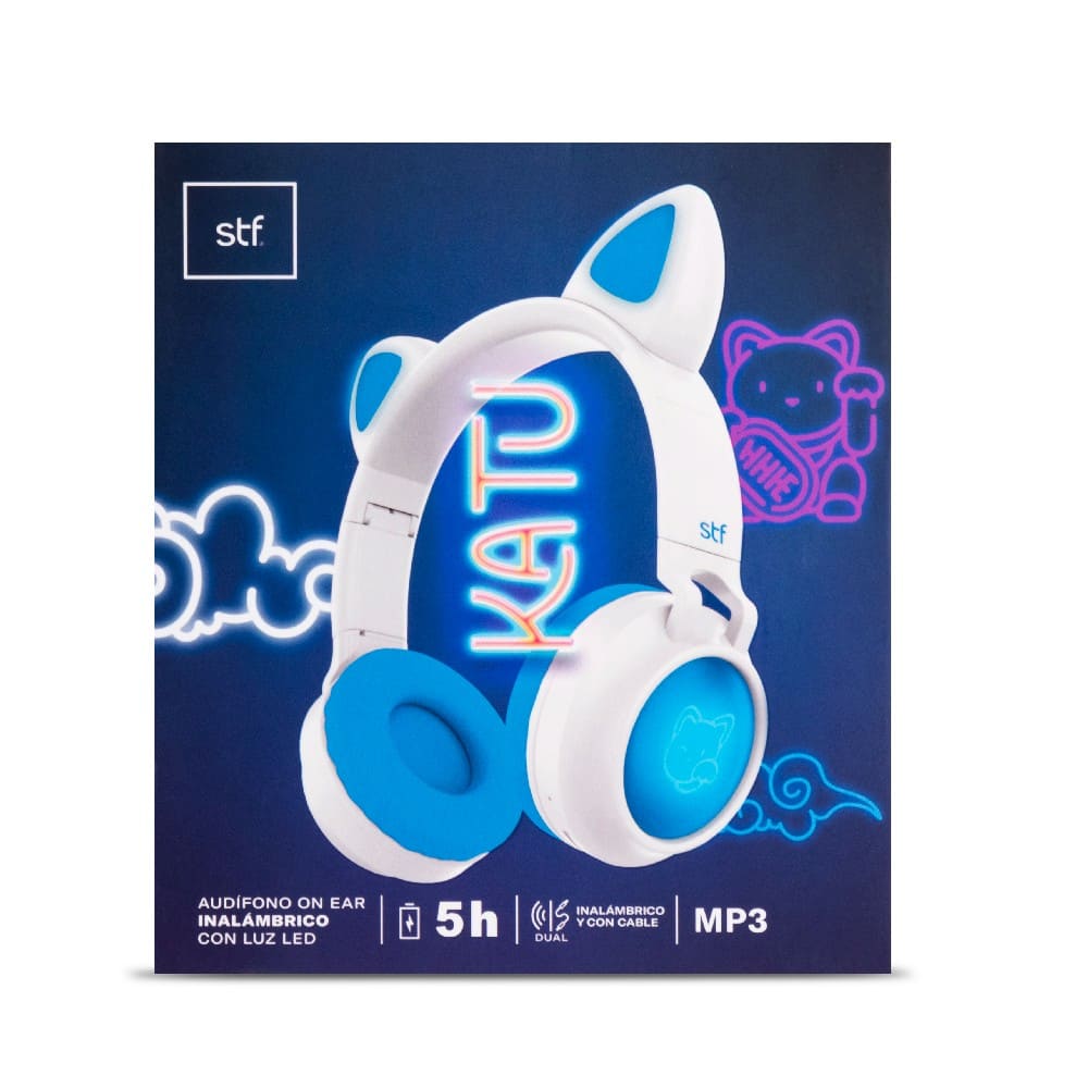 Audífonos inalámbricos STF™ Katu On-Ear color blanco/azul