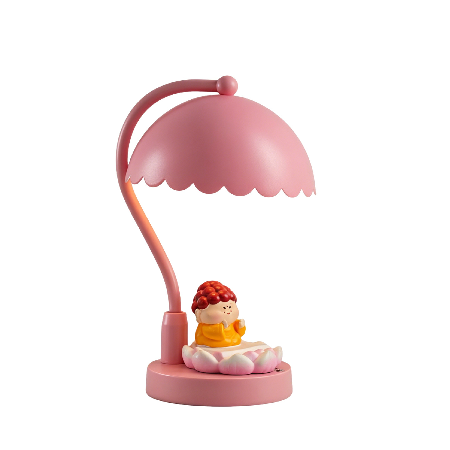 Zen table lamp with lotus leaf design