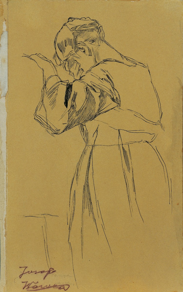 Knieende weibliche Figur