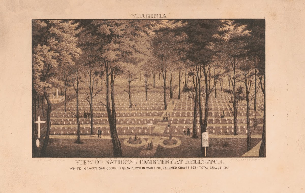 View of National Cemetery at Arlington 1870