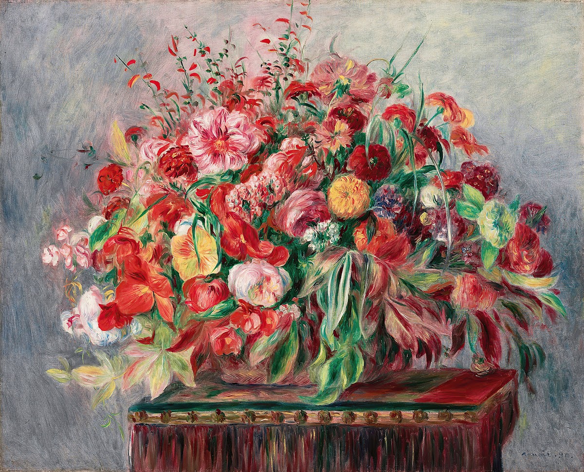 Corbeille de fleurs 1890