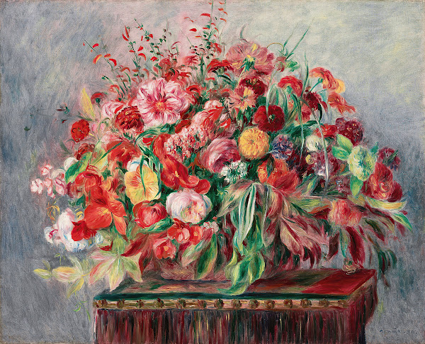 Corbeille de fleurs 1890