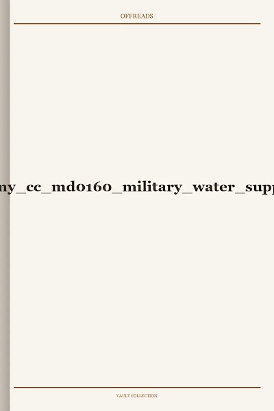 us army cc md0160 military water supply