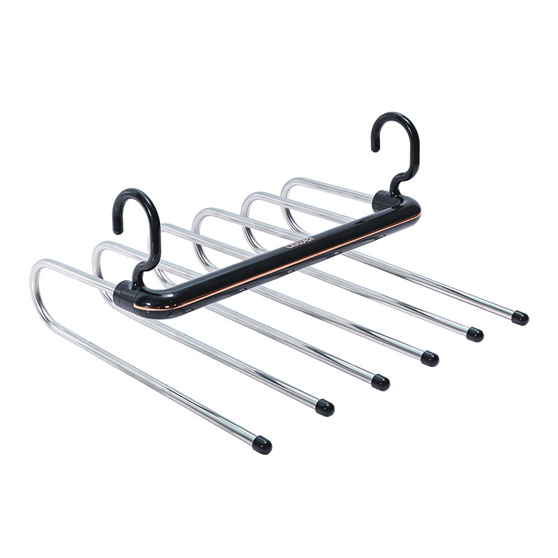 Expandable pant rack with 6 levels
