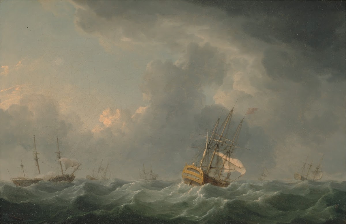 English Ships Running before a Gale before 1759