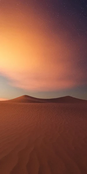 Orange Sky Over Desert Dunes 4K Wallpaper Background