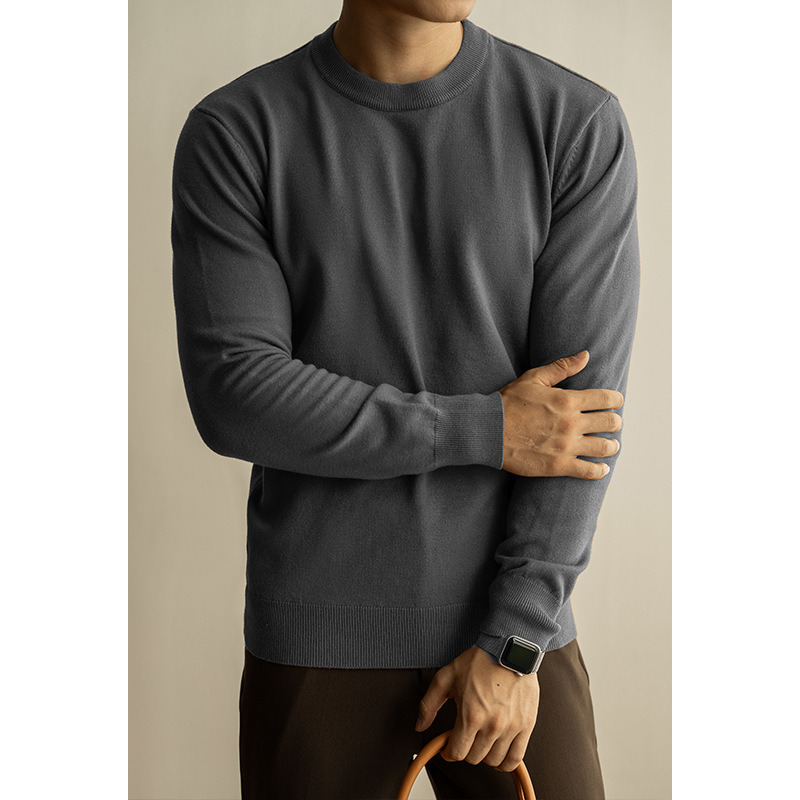Herren-Strickpullover, Rundhals, langärmelig, wärmend