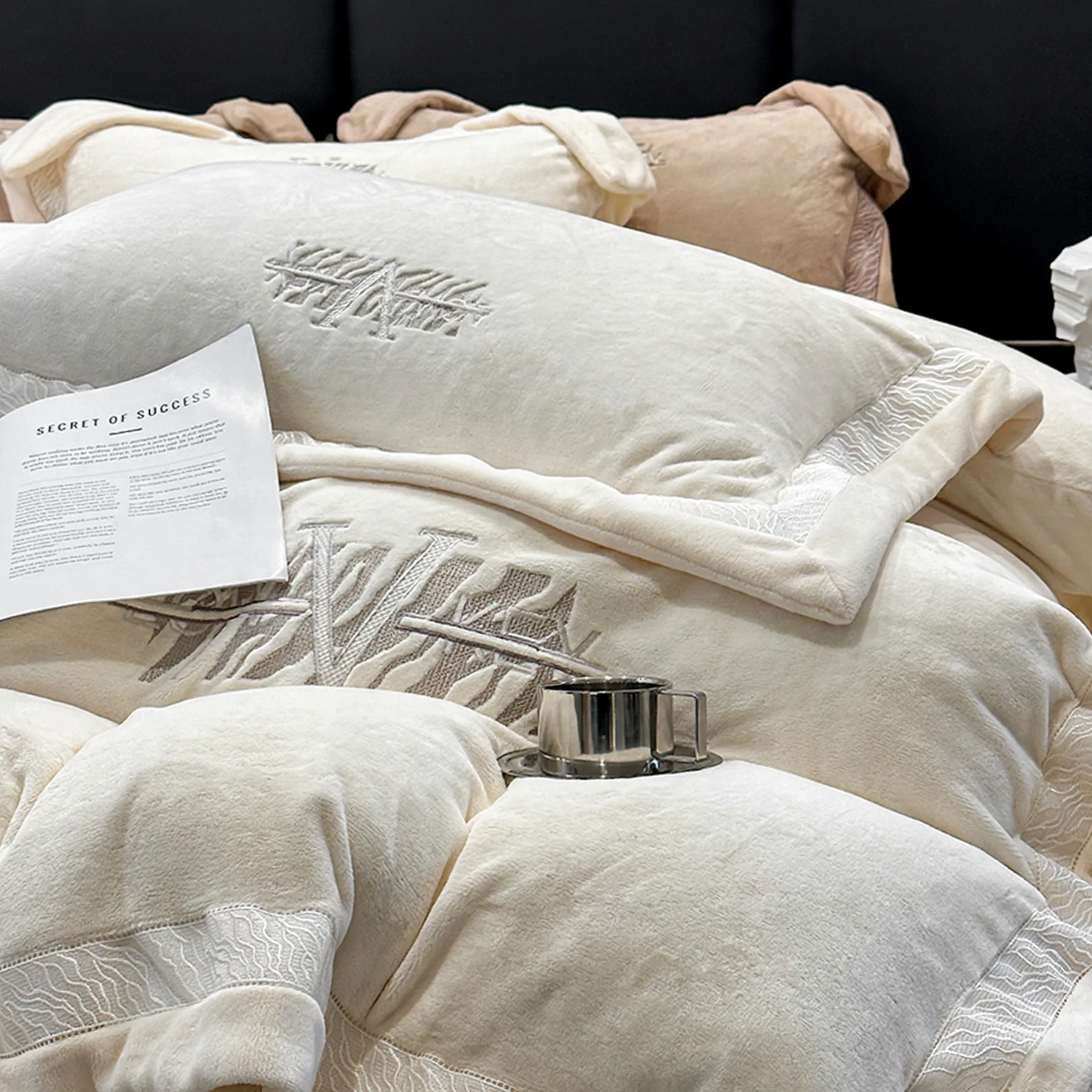 Milchfleece-Bettwäsche-Set, unifarben, wärmend