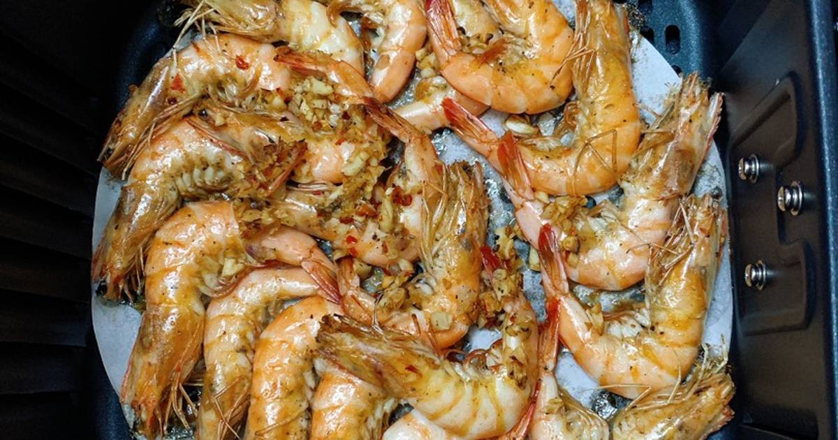 Tôm thẻ nướng muối ớt bằng nồi chiên không dầu
