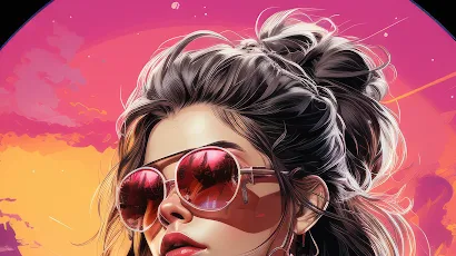 Retro Revival Synthwave Girl Channels The 90S Spirit 4K iPhone Wallpaper Background